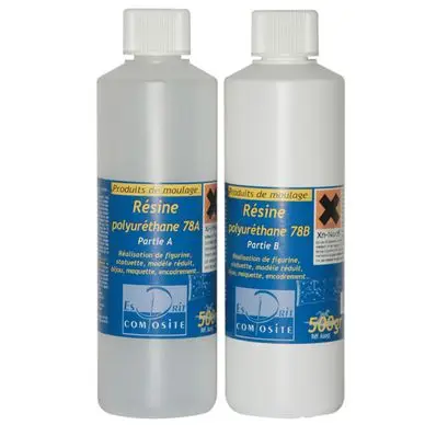 Certifié Résine polyuréthane de coulée 2 bouteilles à mélanger 1 kg - Esprit Composite