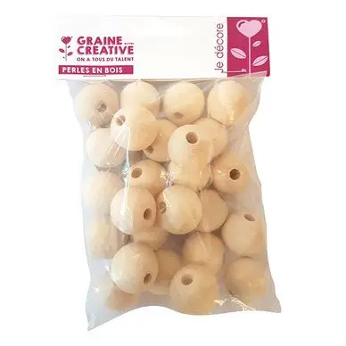 Seulement Aujourd'hui Perle en bois brut 25 pcs - Graine Créative