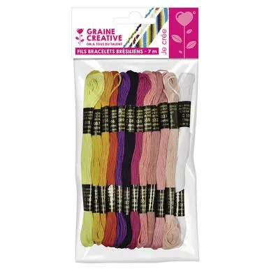 Réduction Fils de coton pour bracelets brésiliens 12 échevettes Berlingot - Graine Créative