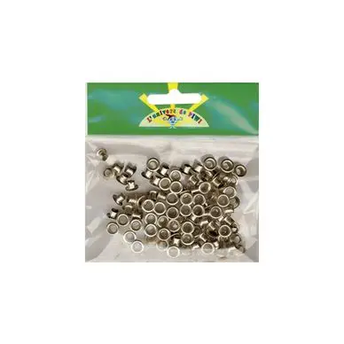 Dernier Modèle Sachet de 100 œillets argentés Ø7 mm - L'univers de PIWI