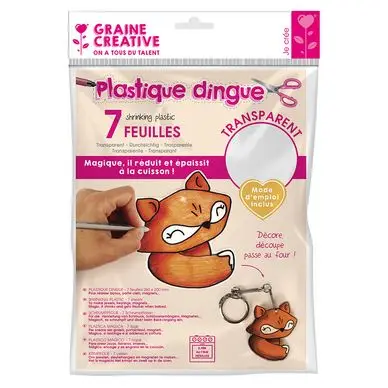 Réduction Plastique dingue transparent 7 feuilles 26 x 20 cm - Graine Créative
