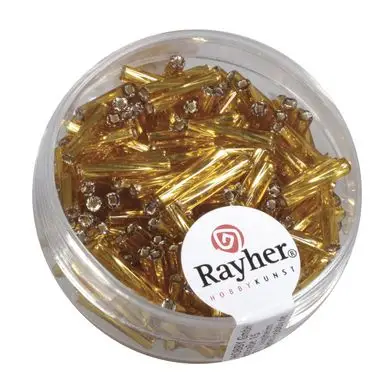 Perles de rocaille tube en verre twistet 12 mm Couleur or - Rayher Commander Maintenant