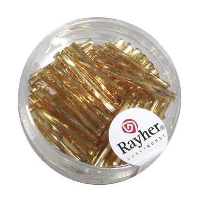 Perles de rocaille Tube twistet intérieur Argenté 20 mm Couleur or - Rayher Acheter Direct