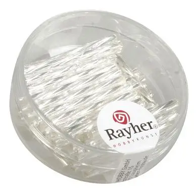 Perles de rocaille Tube twistet intérieur Argenté 20 mm Couleur argent - Rayher Réduction