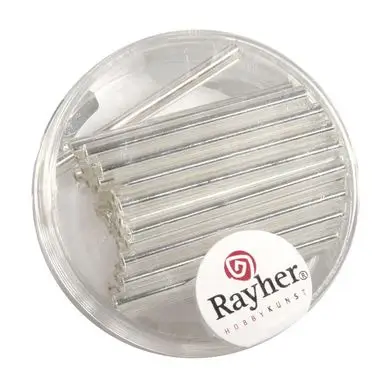 Bon Marché Perles de rocaille Tube intérieur Argenté 30 mm Couleur argent - Rayher