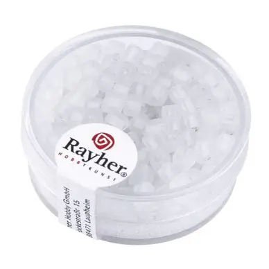 Perles de rocaille Arktis dépolies blanc Ø 3,4 mm x 15 g - Rayher Prix Cassé