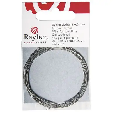 Vente Directe Fil cable argenté Ø 0,5 mm x 2 m - Rayher