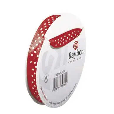 Ruban satin à pois 0,95 cm x 10 m - Rayher Affaire À Saisir