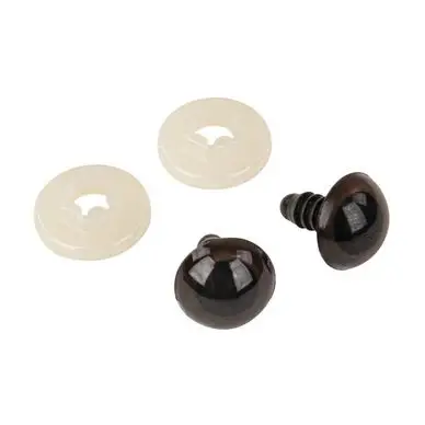 Yeux d'animaux en plastique ø 12 mm 10 pcs Brun - Rayher Dernier Modèle