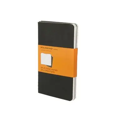 Set de 3 carnets de notes Ligné 9 X 14 noir - Moleskine Paiement Sécurisé
