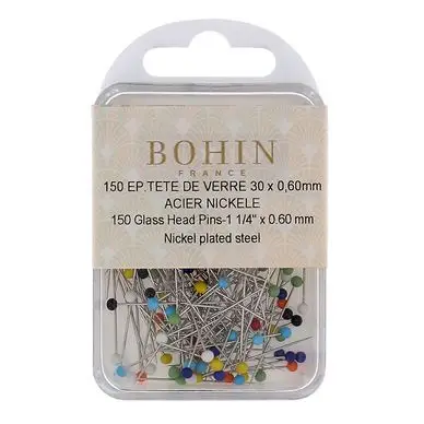 Epingles tête en verre multicolores par 150 - Bohin Dernier Modèle