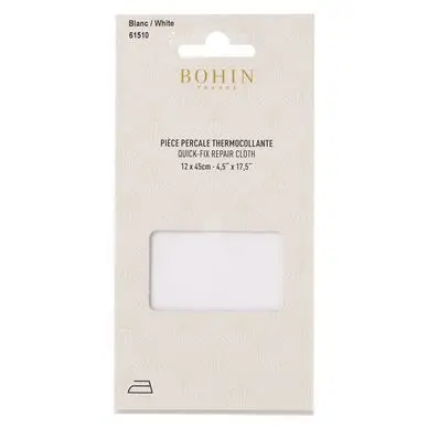 Pièce de réparation Percale thermocollante Blanche - Bohin Commander Maintenant