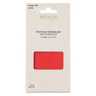 Marque Pièce de réparation Percale thermocollante Rouge - Bohin