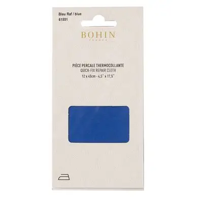 Authentique Pièce de réparation Percale thermocollante Bleue - Bohin