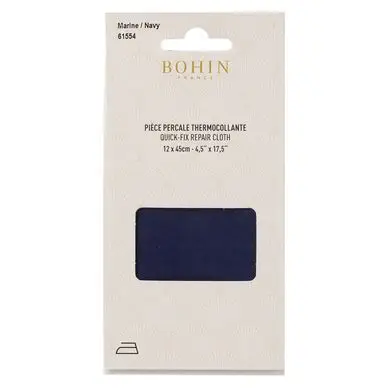 Paiement Sécurisé Pièce de réparation Percale thermocollante Bleue marine - Bohin