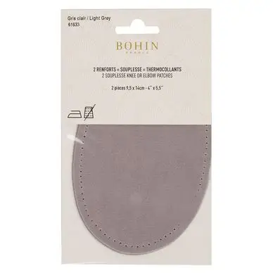 Renfort thermocollant Suédine 2 pcs Gris clair - Bohin Commande En Gros