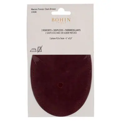 Certifié Renfort thermocollant Suédine 2 pcs Marron foncé - Bohin