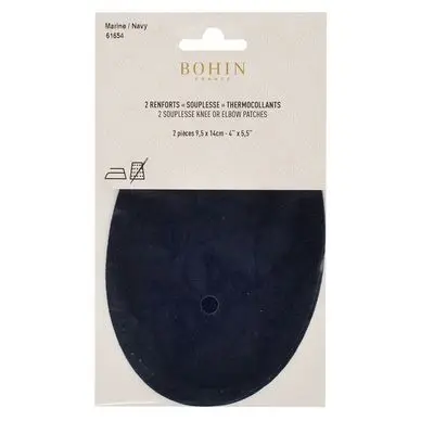 Retour Gratuit Renfort thermocollant Suédine 2 pcs Marine - Bohin