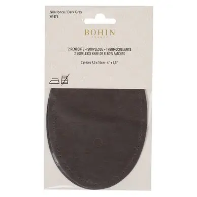 Renfort thermocollant Suédine 2 pcs Gris foncé - Bohin Prix Cassé