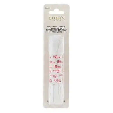 Lacets plats 150 cm Blanc - Bohin Acheter En Ligne