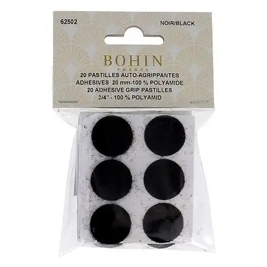Prix Bas Pastilles auto-agrippantes noires 20 mm 20 pcs Noir - Bohin