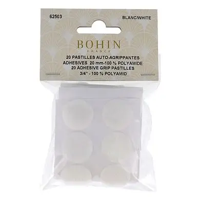 Promotion Saisonnière Pastilles auto-agrippantes noires 20 mm 20 pcs Blanc - Bohin