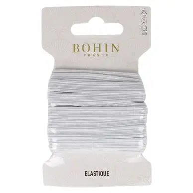 Achat Immédiat Élastique tressé Blanc demi large 10 g - 3 m - Bohin