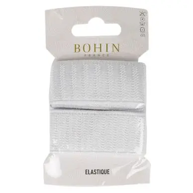 Élastique de confection gros grain 28 mm x 1 m Blanc - Bohin Expédition Rapide