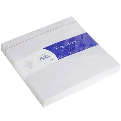 25 enveloppes doublées Vergé 165 x 165 mm - G. Lalo Vente Directe