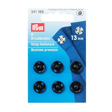 Bouton-pression à coudre 13 mm 6 pcs Noir - Prym Prix Bas