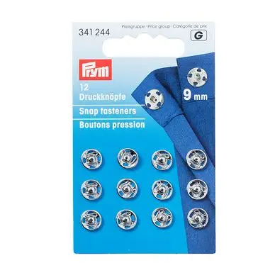 Produit De Marque Bouton-pression à coudre 9 mm 12 pcs Argent - Prym