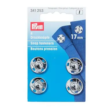 Commander Maintenant Bouton-pression à coudre 17 mm 4 pcs Argent - Prym