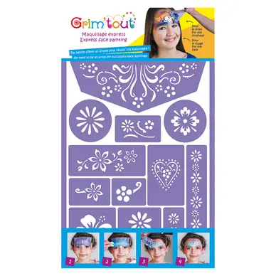 Pochoir de maquillage Fleurs 12 motifs - Grim'Tout Satisfait Ou Remboursé