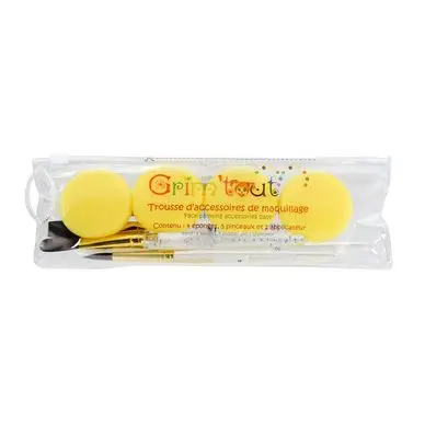 Authentique Trousse de maquillage 5 pinceaux, 4 éponges et 1 applicateur - Grim'Tout