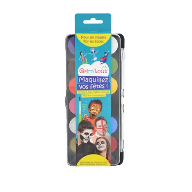 Maquillage pour enfant set Kermesse 12 couleurs - Grim'Tout Haute Qualité