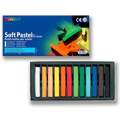 Boîte de 12 pastels secs carrés - Mungyo Offre Spéciale