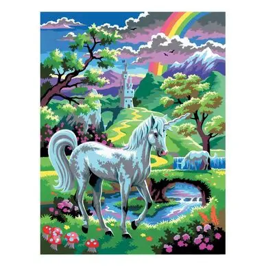 Peinture par numéro débutant Licorne au pays des fées - Oz International Top Vente
