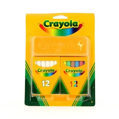 Kit de 24 craies pour tableau noir ou ardoise avec brosse - Crayola Solde