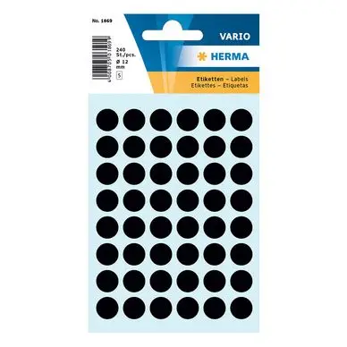 Must-Have Etiquettes noires 12 mm par 240 - Herma