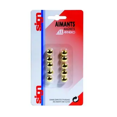 Aimant 9 mm Or 10 pcs - Sign Vente Directe