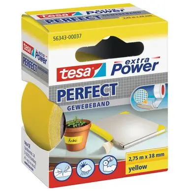 Adhésif toilé Extra power jaune 2,75 m x 38 mm - Tesa Nouveauté