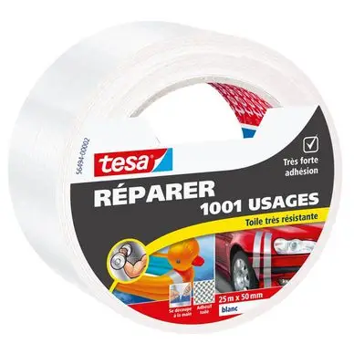 Must-Have Adhésif toilé Extra Power Universel blanche 25 m x 50 mm - Tesa