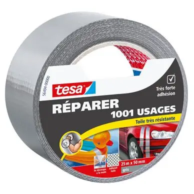 Seulement Aujourd'hui Adhésif toilé Extra Power Universel grise 25 m x 50 mm - Tesa