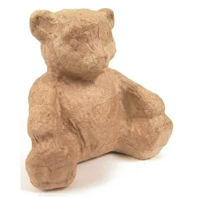 Offre Du Jour Objet en papier mâché petit ourson assis - Décopatch