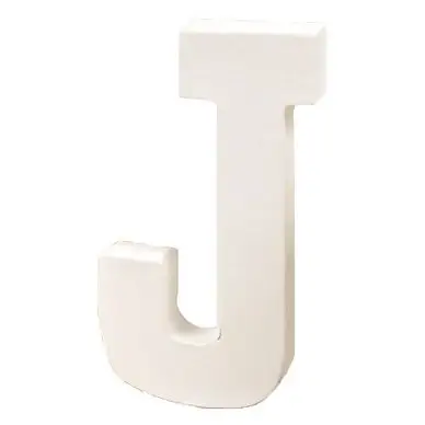 Lettre en papier mâché 12cm J - Décopatch Satisfait Ou Remboursé