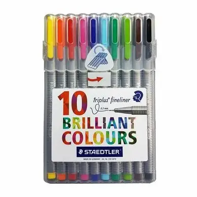 Boîte 10 feutres fins Triplus Fineliner - Staedtler Authentique