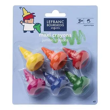 Crayons à la cire empilables pour bébé 6 pièces - Lefranc Bourgeois Promotion Saisonnière