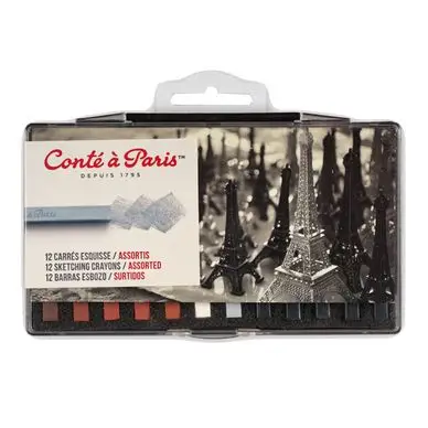 Bon Marché Pastels carrés Conté set esquisse 12 pièces - Conté à Paris