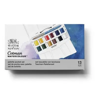 Aquarelle fine 12 demi-godets Boite Sketcher - Cotman Dernière Chance