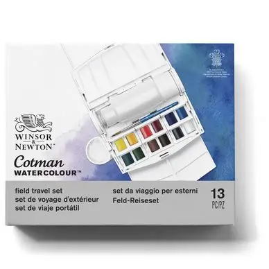 Usine Directe Aquarelle fine 12 demi-godets Boite Field Box Plus - Cotman